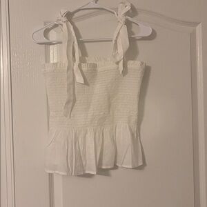 J. Crew White Camisole with Tie Straps